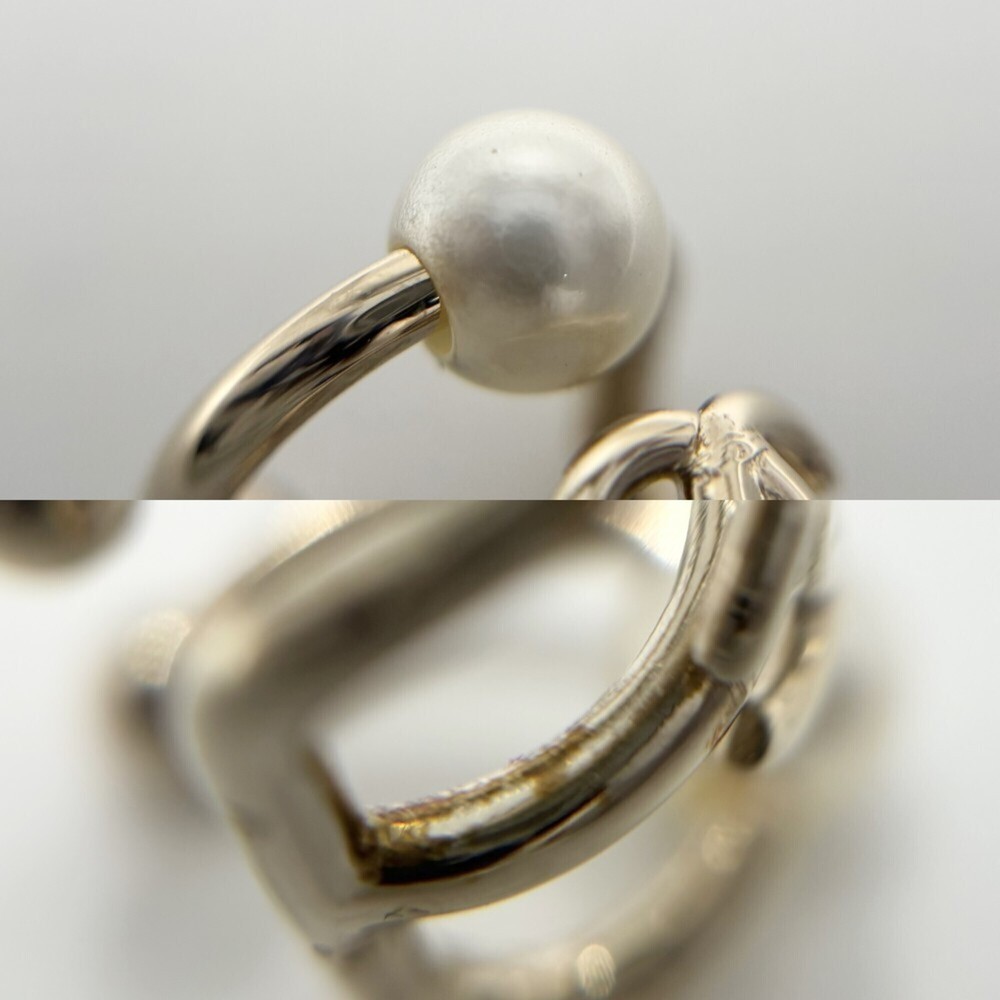 CHANEL Gold Pearl Logo Earrings - Picture 5 of 6
